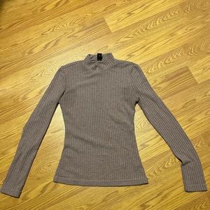 High neck long sleeve fitted top